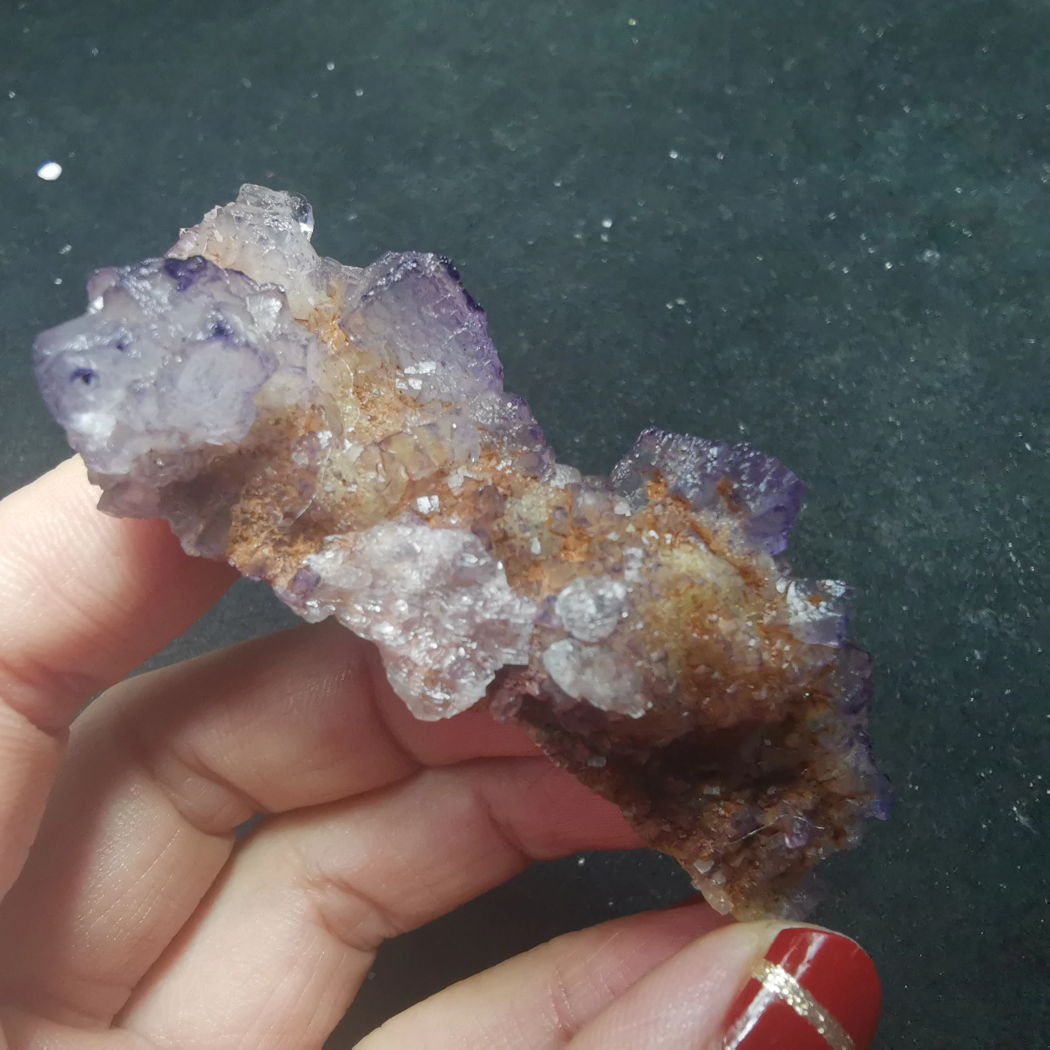 

33.5gNatural rare purple fluorite cluster mineral specimen stone and CRYSTAL HEALING CRYSTAL QUARTZ GEM