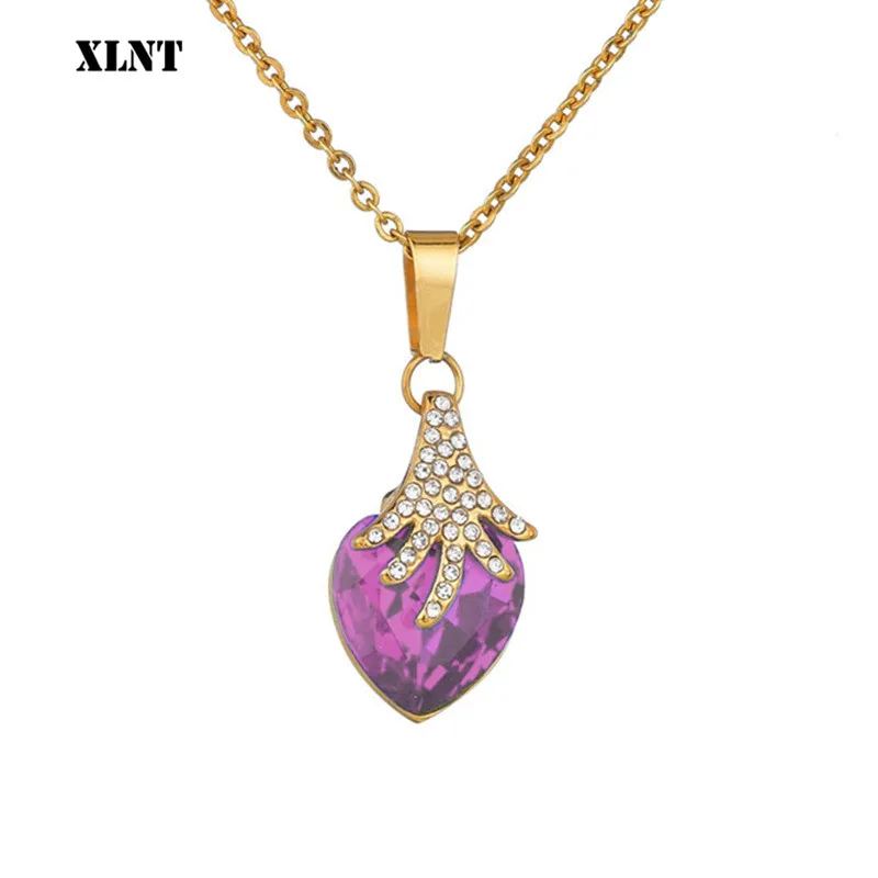 XLNT натуральное ожерелье с сердечком и подвесками для влюбленных драгоценный