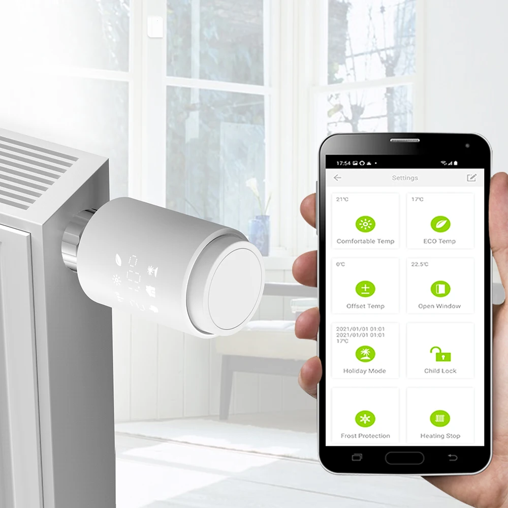 ZigBee3.0 умный WIFI термостатический привод клапана радиатора TRV Программируемый