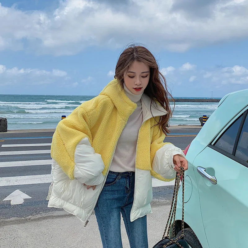 

Color Faux Fur Coat Women Long Sleeve Thick Warm Pocket Coat Lady Turn Down Collar Casual Overcoat M396