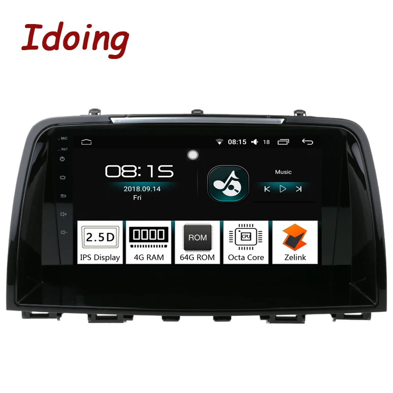 Автомобильный мультимедийный плеер Idoing 9 &quotIPS 2.5D 4 Гб + 64 ГБ 1Din Android радио GPS для Mazda