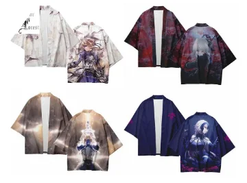 

Fate / Saber Alter 3D Printing Japanese Kimono Haori Yukata Cosplay Unisex Fashion Summer Casual Cool Short Sleeve Streetwear