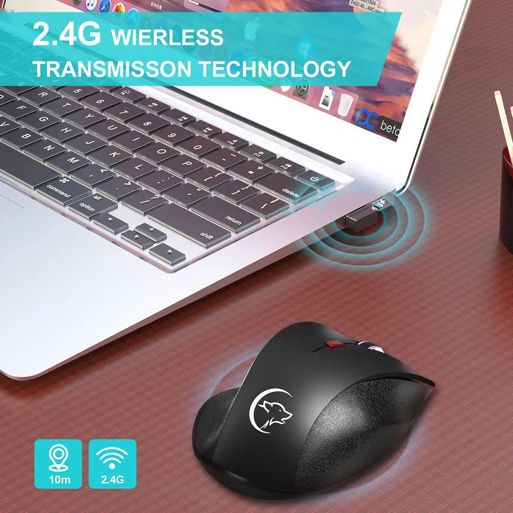 

Wireless Mouse with USB Adapter for PC Laptop 2400DPI