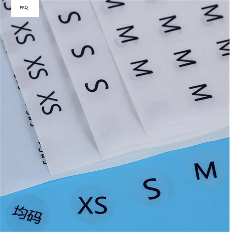 XS, S, M, L, XL, XXL, 3XL, 4XL, 5XL наклейки 15 нейлоновая Кнопка прозрачная одежда Размер наклейка одежда большой размер наклейки 1000 шт наклейки