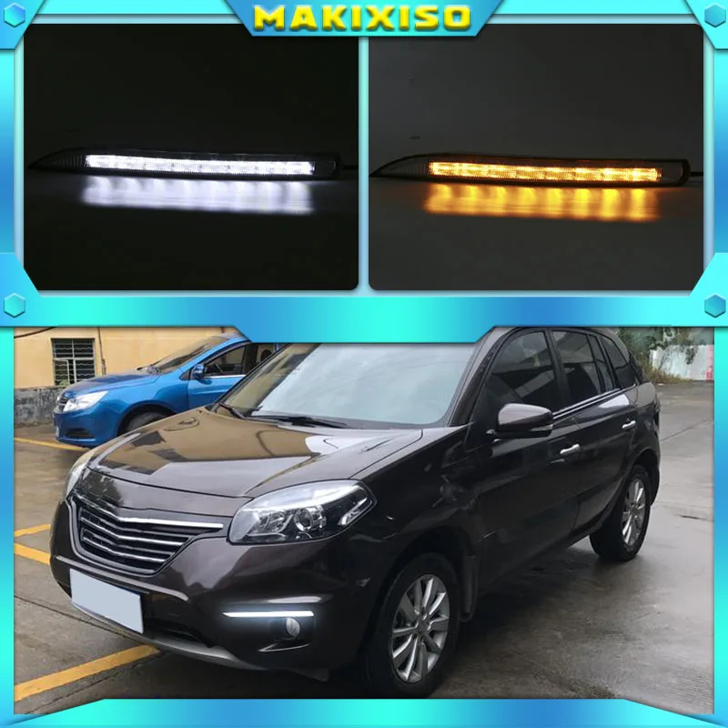 for Renault koleos 2011 2012 2013 2014 fog lights headlight LED DRL daytime running lights headlights fog light cover Fog lamps