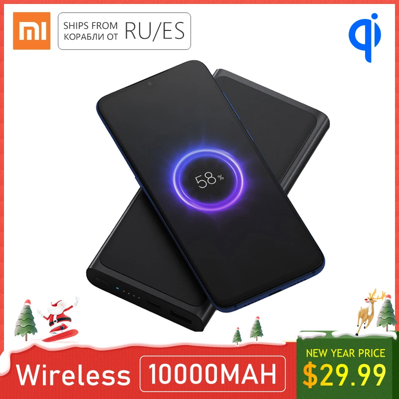 10000 мАч Mi Беспроводной внешний аккумулятор Qi быстрое зарядное устройство Внешний аккумулятор Портативная зарядка Быстрая зарядка внешний аккумулятор