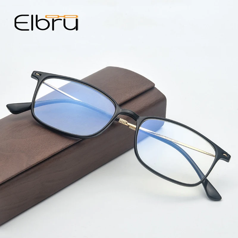 Мужские и женские ретро очки Elbru квадратные/овальные оправа анти синий