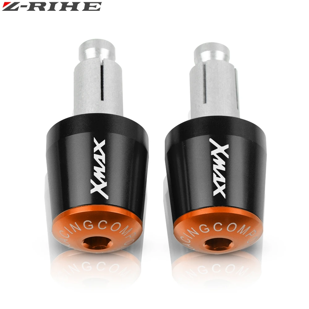 Black Orange Аксессуары для мотоциклов XMAX 7/" 22 мм рукоятки «Грипсы» Торцевая Крышка для Yamaha xmax 125 250 300 400 X MAX - Цвет: Black Orange