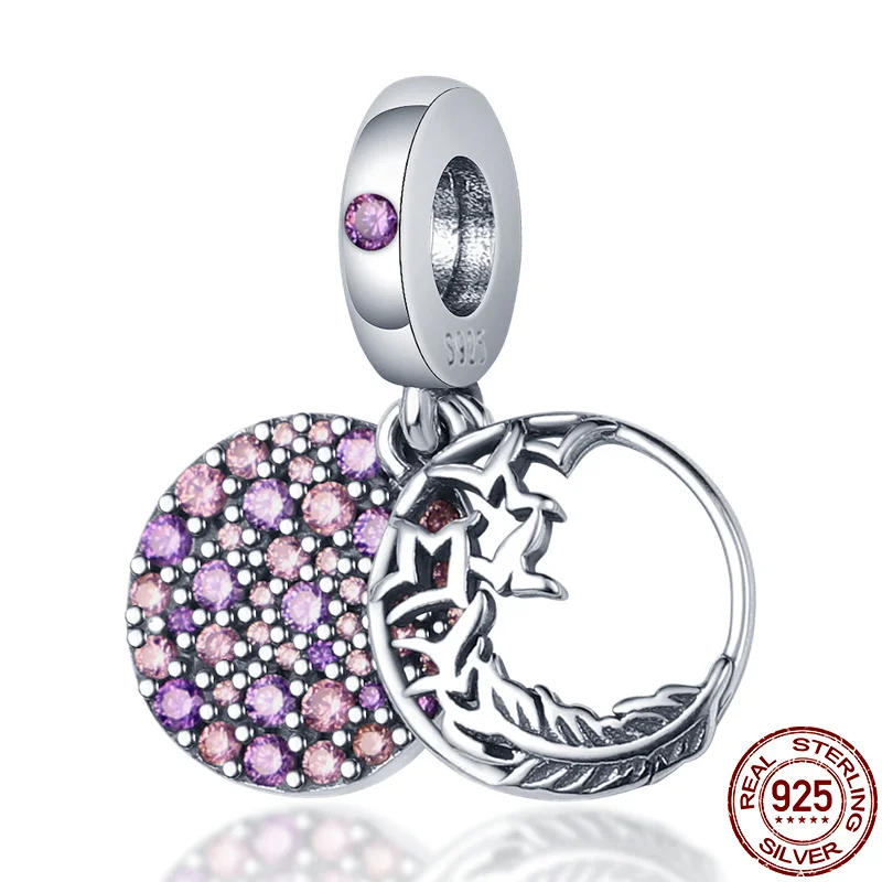 

Genuine 925 Sterling Silver Round Colored Zircon Fit Original 3mm Bracelet&Bangle Making Fashion DIY Jewelry For Women