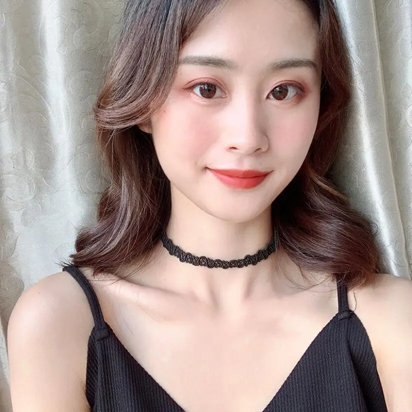 X679 корейская мода новые дамы элегантный темперамент черный ключицы цепи Простой