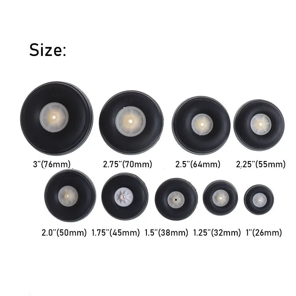 1Pair Hot Sale 1" - 3"Inch Quality Rubber PU Tail Wheel Plastic Hub RC Airplane Replacement Wheel Plane Toy Parts Accessories images - 6