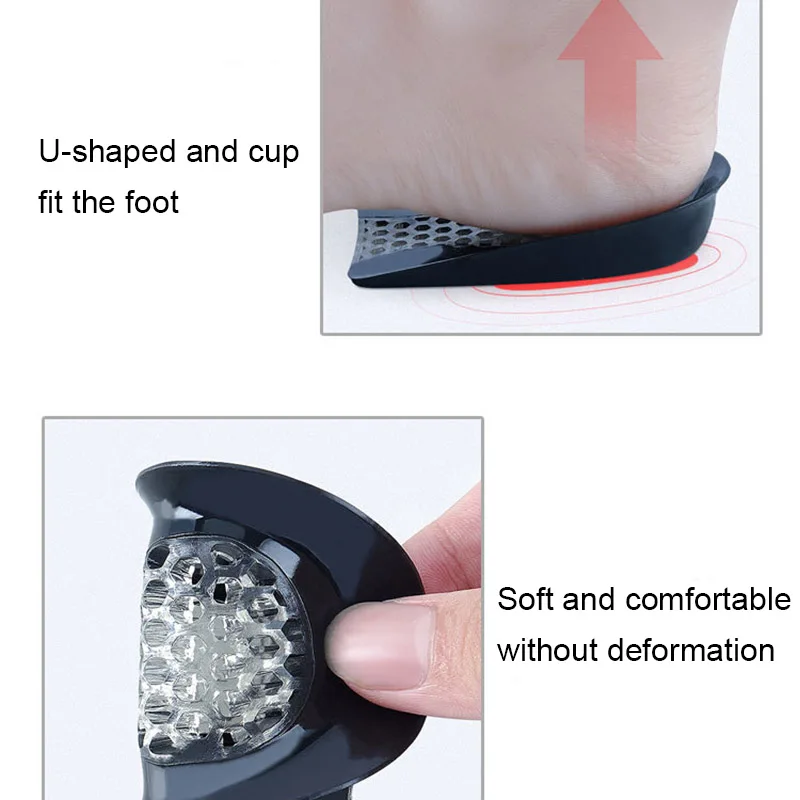 

Silicone Cushioning Shock Absorption Relieves Pain Heel Pad U-Shaped Honeycomb Heel Pad 2020 New Design Calzado Mujer