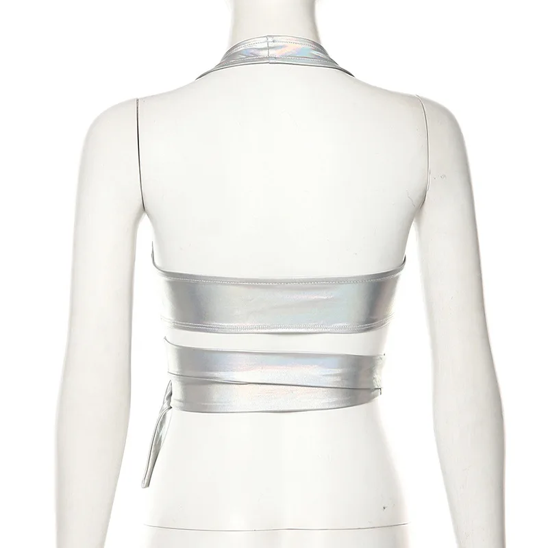 

European-american style autumn winter women's wear new neckwear U collar sexy back personality hollow-out slim bottom vest