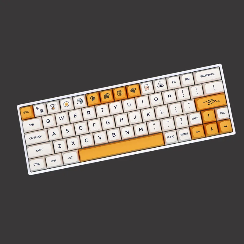 

140 Keys/set Honey Milk Theme Keycaps For MX Switch Mechanical Keyboard Thickened PBT Dye Subbed Bee Keycap XDA Profile Key Caps