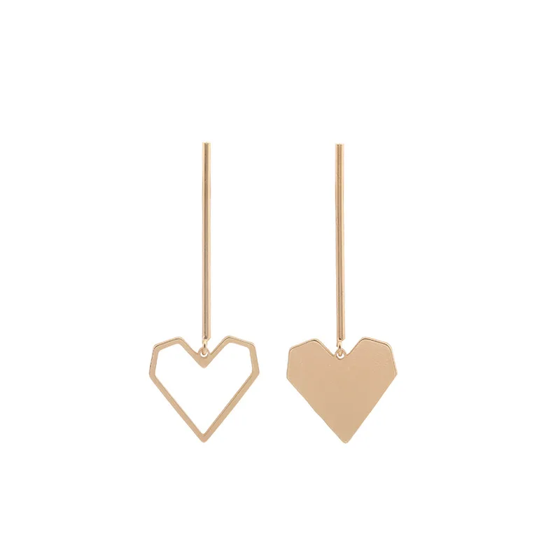 

2020 Simple Gold Color Love Heart Drop Earrings For Women Girl Geometric Statement Earring Wedding Party Jewelry