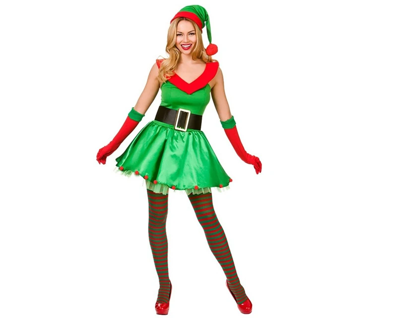 

Christmas Theme Cosplay Clown Clothing Adult Girls COS Apparel Green Dress Suit Costumes Carnival Party Halloween