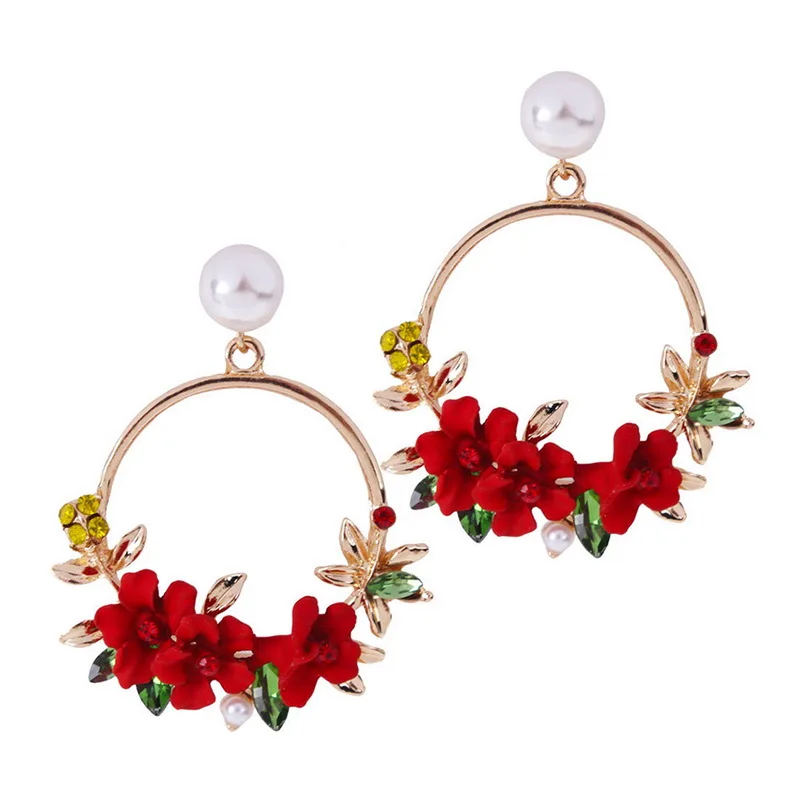 Женские этнические серьги обручи синие кольца в богемном стиле модные ювелирные