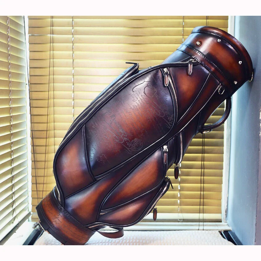 melhor Andonaimi Bezerro Embrião Puro Mão-processo De Limpeza Saco De Golfe Masculino E Feminino Suporte Arma Saco Colorido Personalização