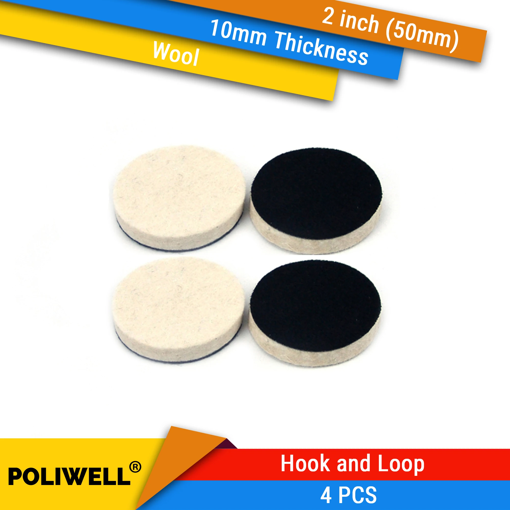 Круглый шерстяной полировальный диск 4 шт. 2 дюйма 50 мм флокирующая Подложка для
