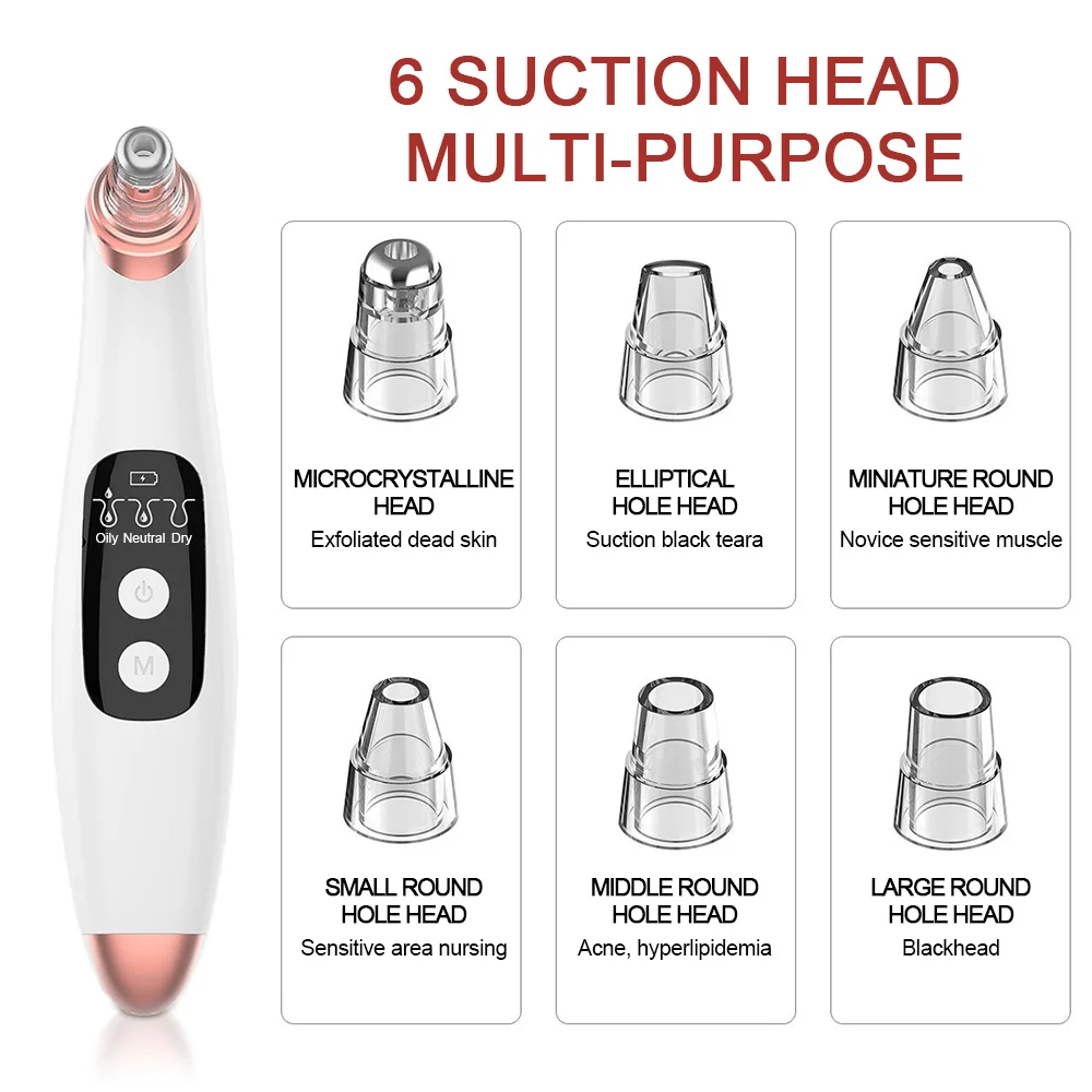 

Electric Blackhead Remover Needles Acne Black Spot Extractor Vacuum Suction Deep Cleansing Machine Exfoliating Pore Cleaner