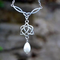 celtic knot crystal wicca triquetra necklace amulet religious irish knot crystal pendant fashion ladies jewelry