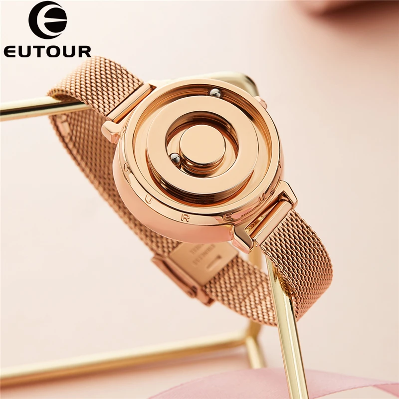 

Eutour new original magnetic black gold trend women's watch female student quartz temperament fashion real belt stainless steel