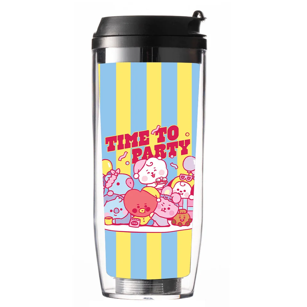 Kpop Bangtan Boys фотография печатная Женская 12oz Kawaii Двойная Стенка изолированные