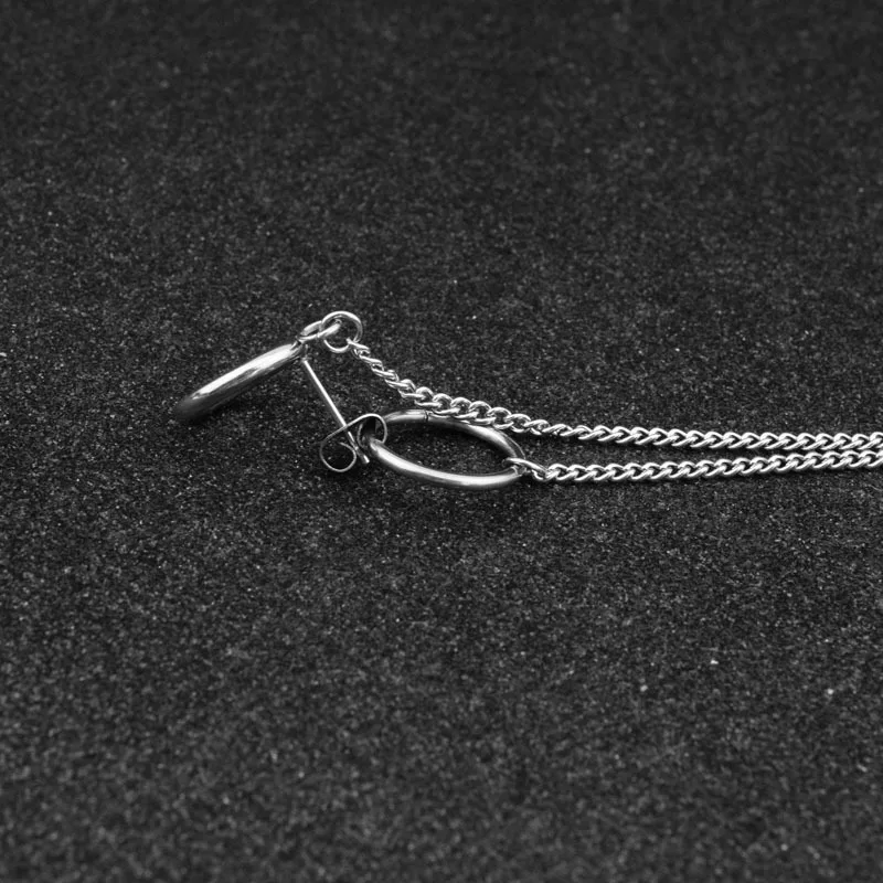 1 шт. корейское панк кольцо с длинной кисточкой серьги женские сережки мужские из