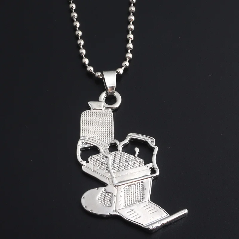 Hair Salon Barber Shop Seat Pendant Necklace Woman Man Stylist Personality Chair Stool Chain Jewelry Accessories Gift | Украшения и