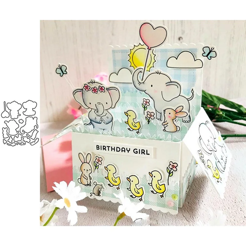 С рисунками животных Рисунком Слона Животных Ножи пресс форм прозрачный печать