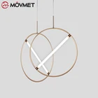 Минималистичные железные акриловые геометрические светодиодные подвесные лампы в стиле пост-модерн, комнатные кухонные осветительные приборы для украшения дома, спальни, гостиной