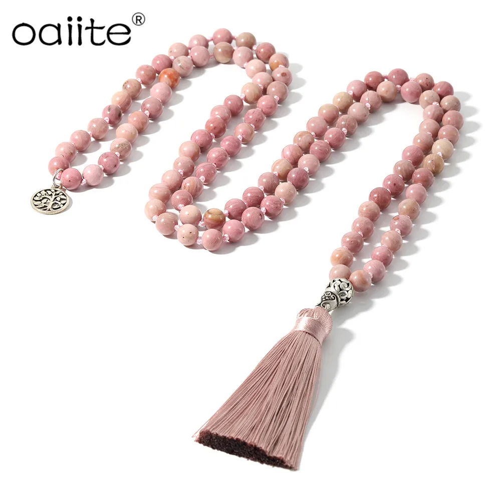 OAIITE 108 Mala молитва медитация ожерелье для йоги женщин мужчин ручное плетение