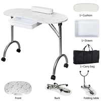 folding manicure table nail desk station with drawer white mdf spa beauty salon equipment commercial furniture