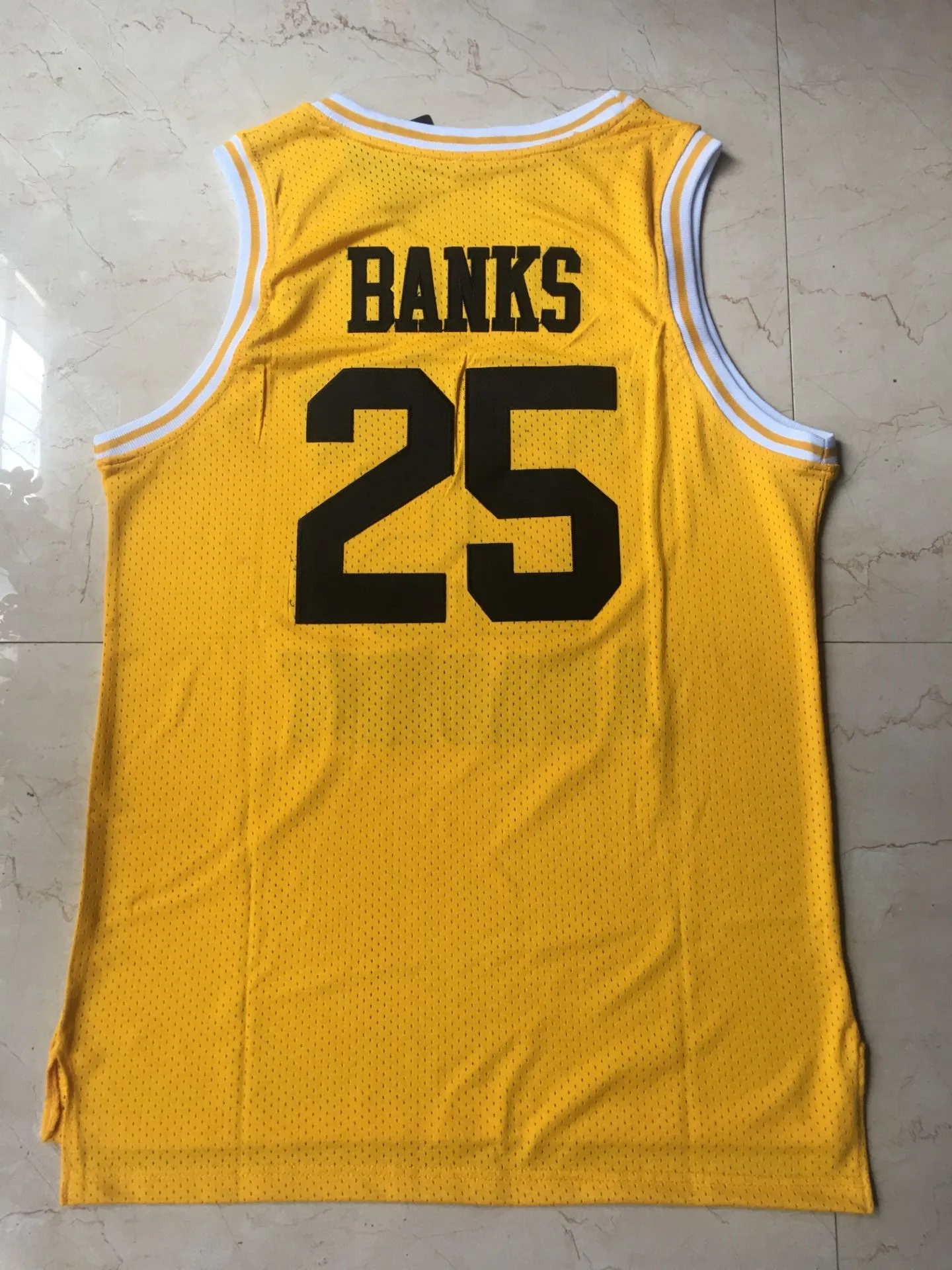 

Quick-Dry Tackle Twill #25 Banks Embroidery Bel Air Academy Basketball Jersey Mesh Basketball Jersey
