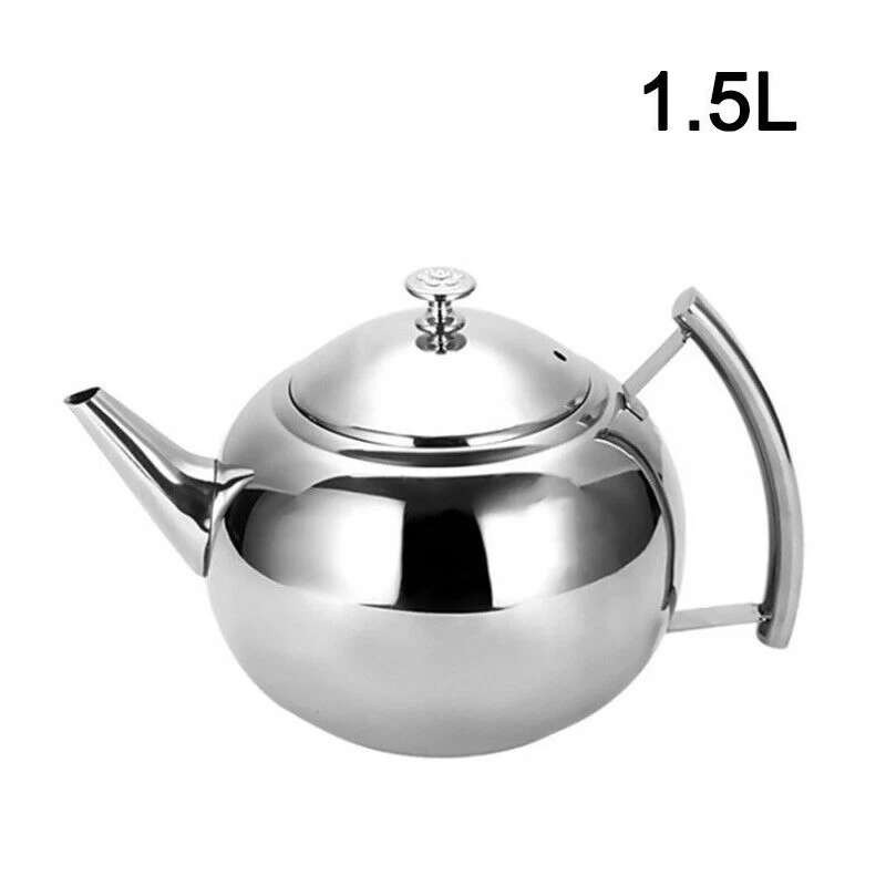 1L/1.5L/2L серебро Цвет Нержавеющая сталь чайник Кофе горшок для воды с фильтром
