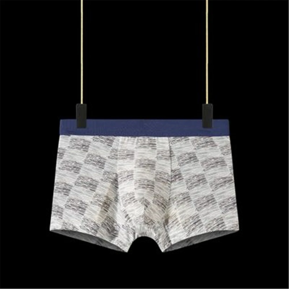 Мужское нижнее белье со средней талией дышащие u выпуклые трусы боксеры с принтом