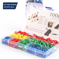 300700 pcsboxed ve tube wire crimping terminal kit insulated ferrule wiring connector electric tubular crimp terminals set