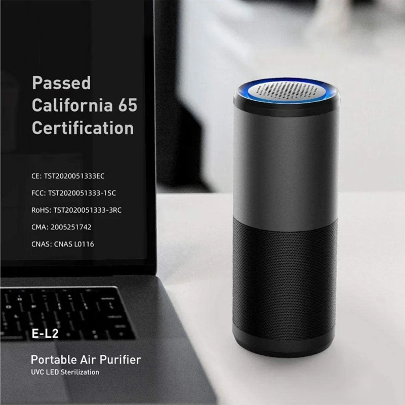 

UV Portable Car Air Purifier,HEPA Air Filter Aromatherapy Kills 99.9% of es & Bacteria USB Powered,Black