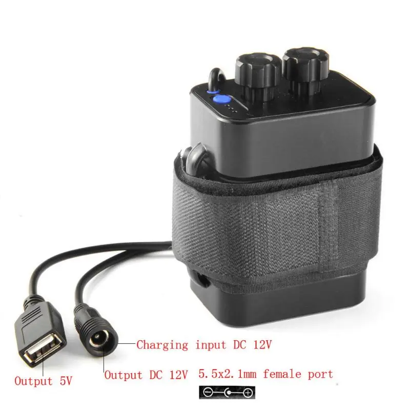Waterproof DIY 6x 18650 Battery Case Box Cover with 12V DC and USB Power Supply for Bike LED Light Cell Phone Router