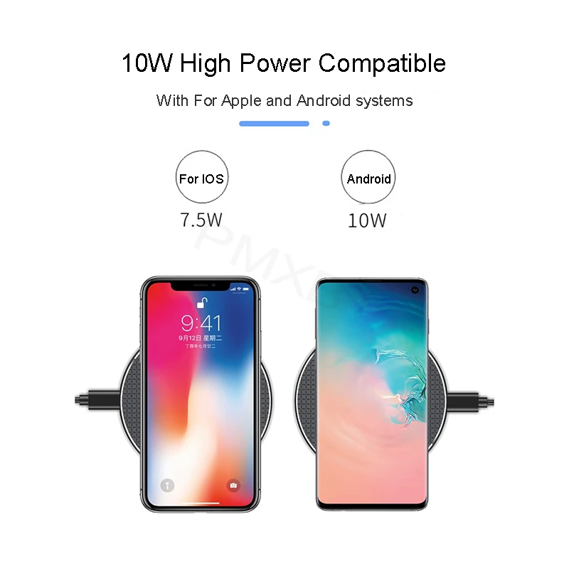 Быстрое беспроводное зарядное устройство 10 Вт для Samsung Galaxy S10 S9 Note USB Qi зарядная