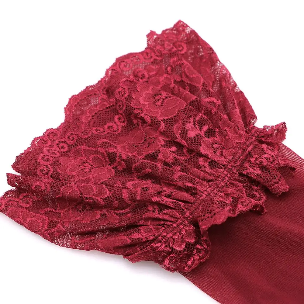 Комплект сексуального кружевного нижнего белья бюстгальтер трусики чулки