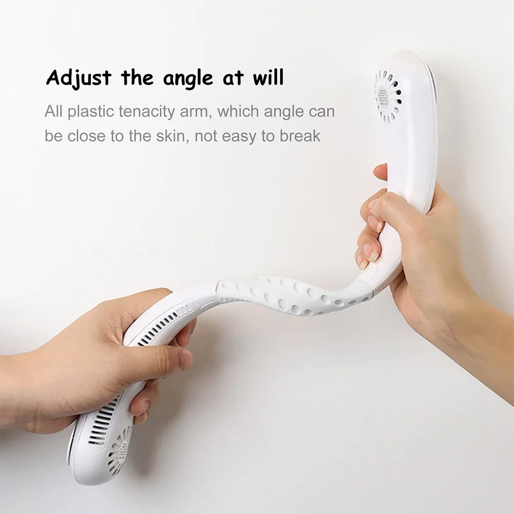

FDGAO New Mini Neck Fan Portable Bladeless Fan USB Rechargeable Leafless Hanging Fans Air Cooler Cooling Wearable Neckband Fans