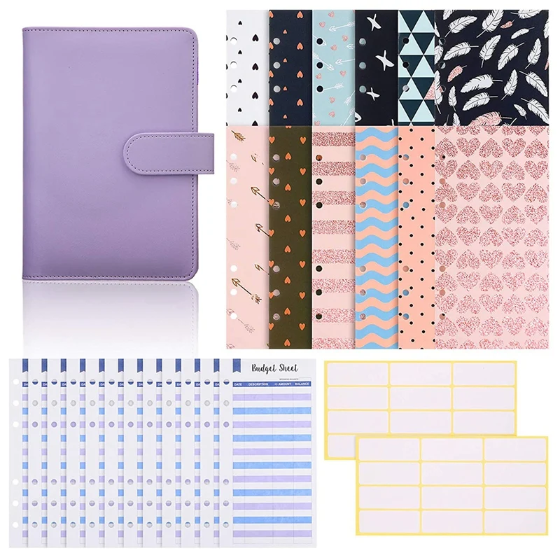 Бюджетные конверты с 6 отверстиями 12 шт. листы для бюджетных расход и альбом