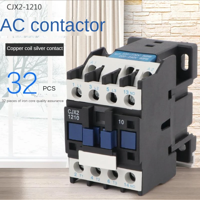 

Cjx2-1210 AC contactor current 18a silver point copper coil 220v380v contactor