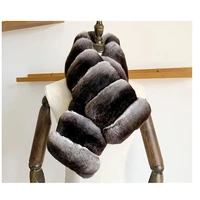 new design luxury real chinchilla fur scarf fashion natural color women winter wraps lady muffler