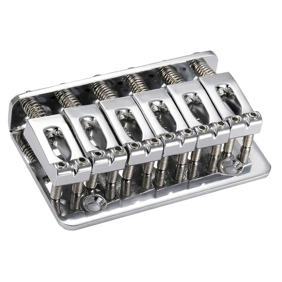 Guitar String Bridge 6 Silver Fixed Hard Tail Tailpiece with Chromeplate for 65mm Electric | Спорт и развлечения
