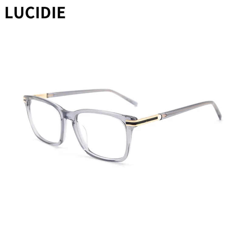 

LUCIDIE Unisex Square Glasses Male Acetate Frame Clear Lens Big Glasses Frame for Men Fashion Accessories Women Gifts Eyewear