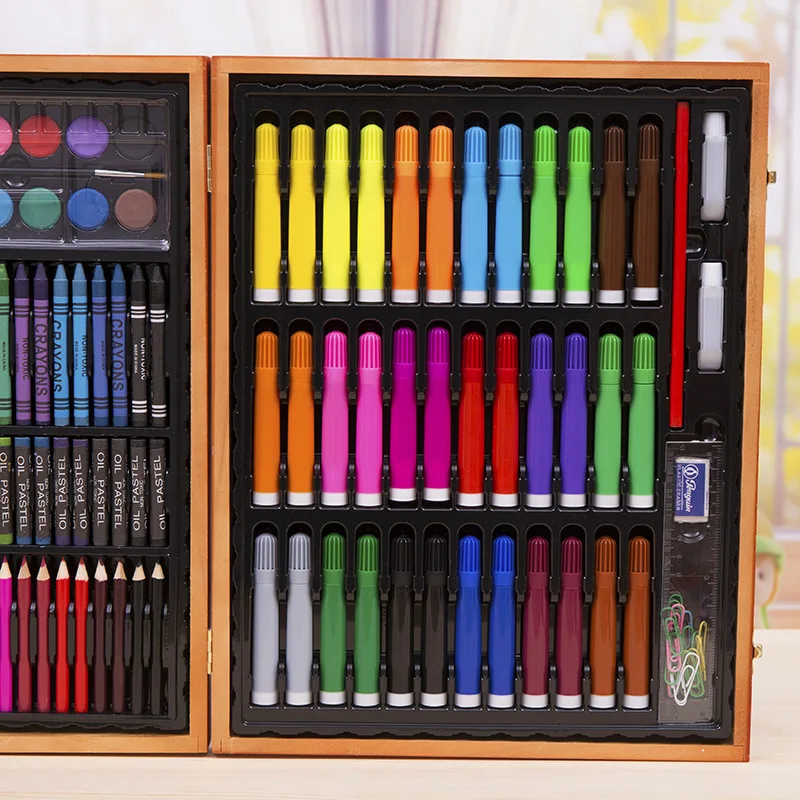 150 наборов/шт. Детская Акварельная Ручка Кисть набор карандашей деревянная