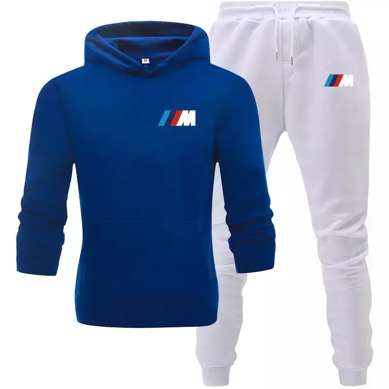 

New men's hoodie suit BMW sportswear sweatshirt suit mixed cotton hoodie + sweatpants jogging men's pullover sweatshirt 3XL spor