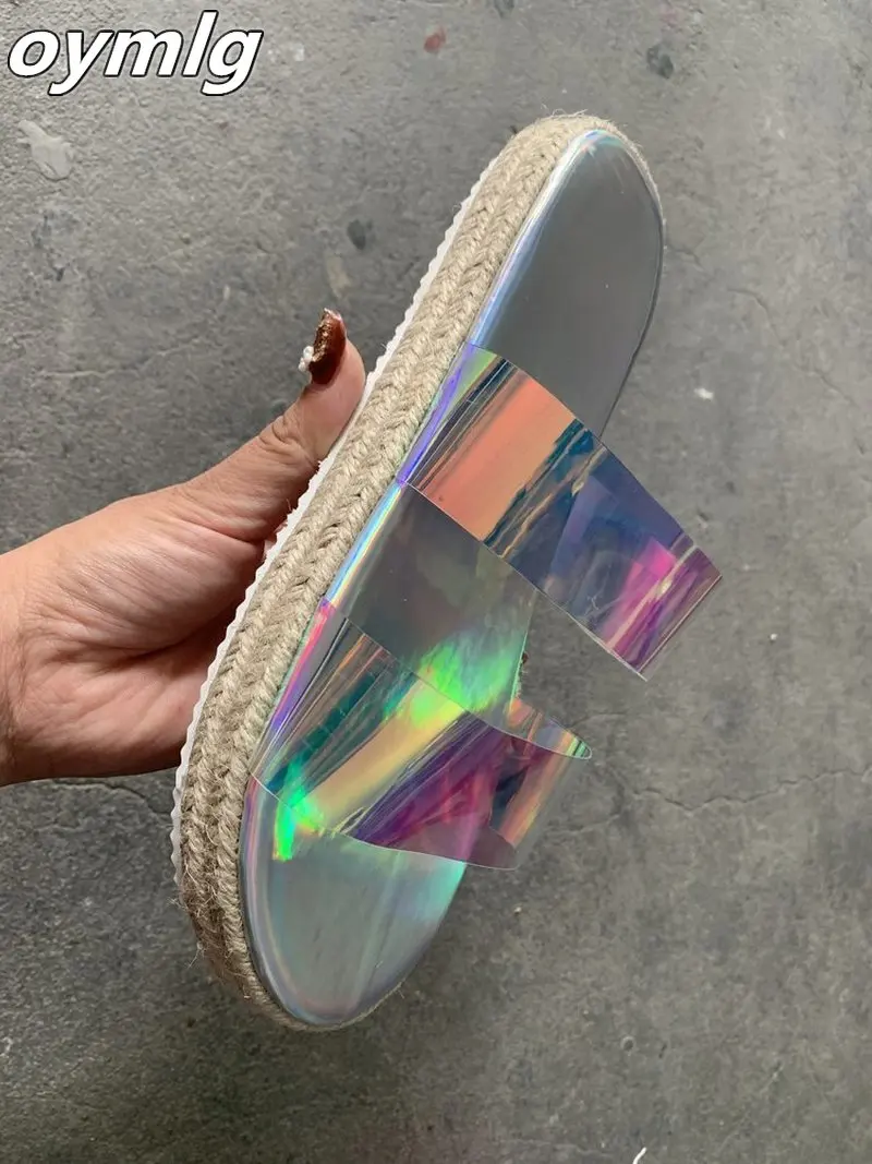 

2020 summer new double layer transparent PVC women shoes flat heel increased non-slip outdoor beach sandals all-match slippers